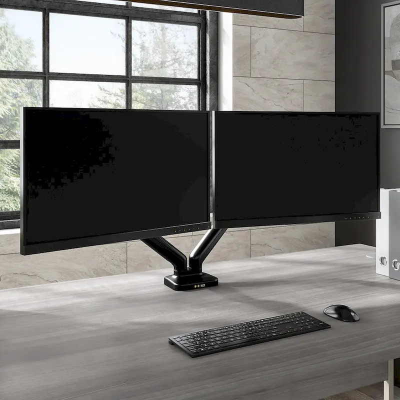 Adjustable Dual Monitor Arm with USB Port by Bush Business Furniture