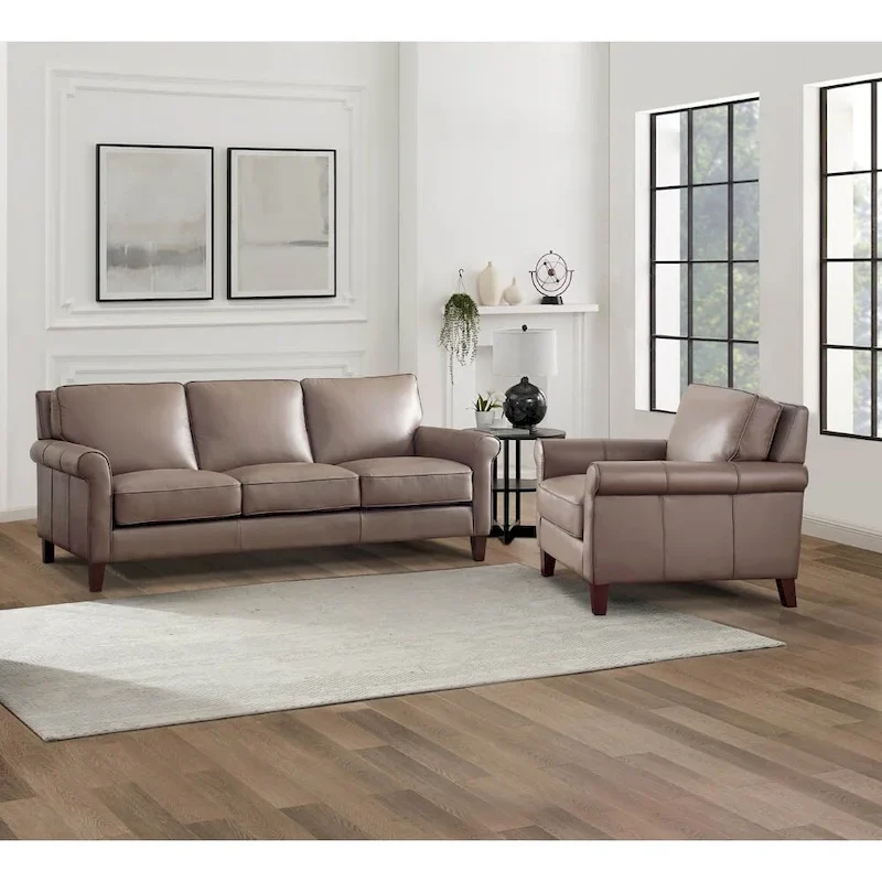 Hydeline Laguna Top Grain Leather Sofa Set, Sofa and Chair - Sofa, Chair