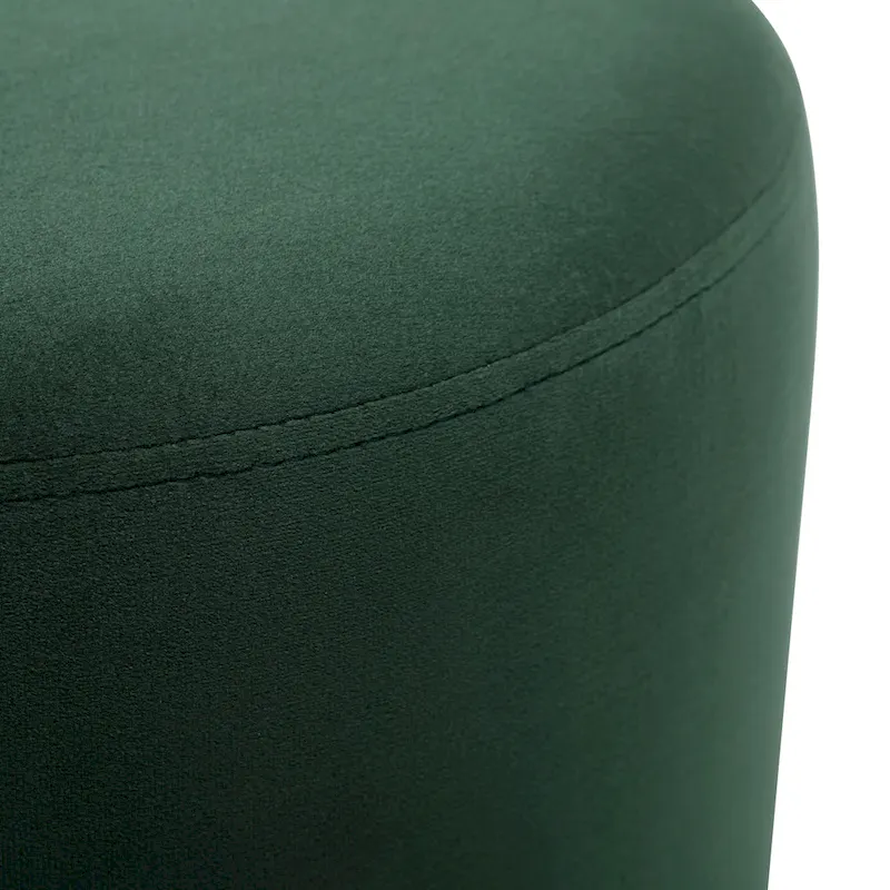 Small Round Velvet Ottoman Upholstered Foot Stool