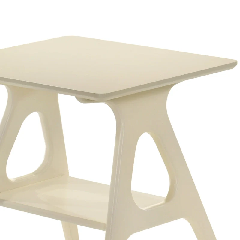 Mid-Century Modern Wood End Table with Shelf