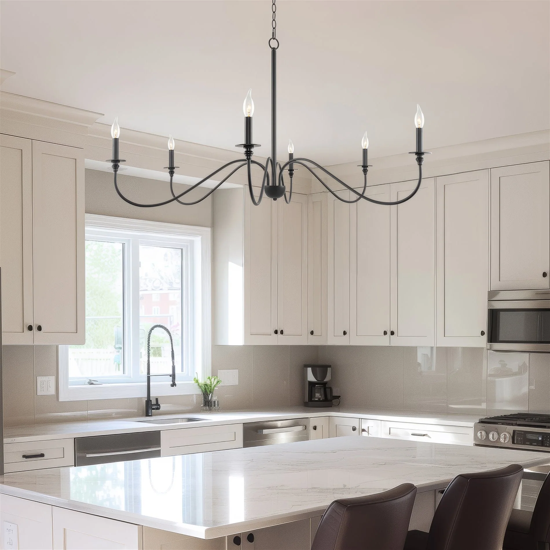 Archer 47 6-Light Large Modern Chandelier