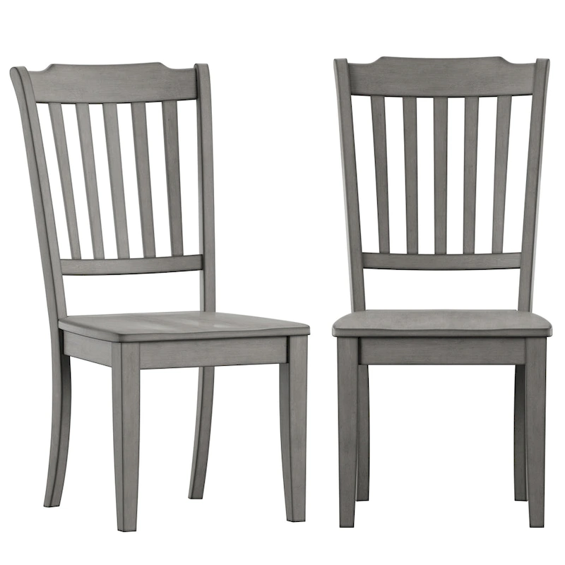 Ronda Slat Back Wood Dining Chairs (Set of 2)