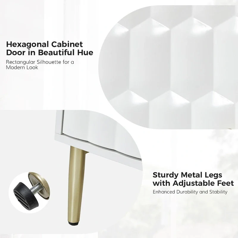 63 Wide Modern Sideboard with Adjustable Shelves by HULALA HOME