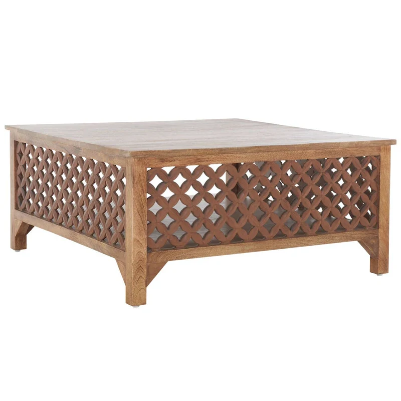 SAFAVIEH Bernardina Square Single Shelf Coffee Table - 34 L x 34 D x 16 H - 34Wx34Dx16H