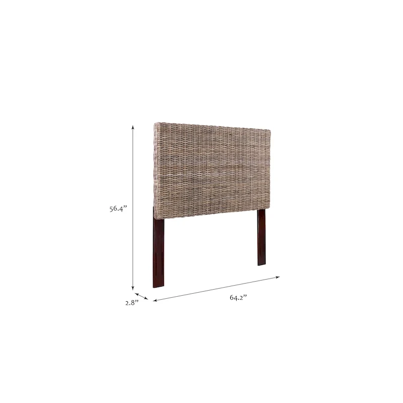 Natural Rattan Woven Adjustable Headboard, Queen/King, 1-Person
