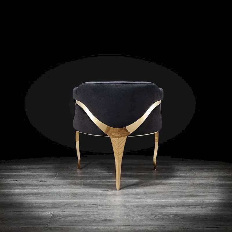 Caprice Titanium Gold Stainless Steel Dining Chair