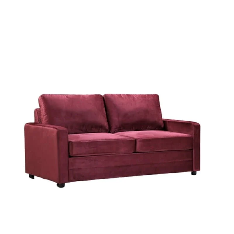 Velvet Sofa Bed with Pull-Out Mattress - 70 Inch Square Arms