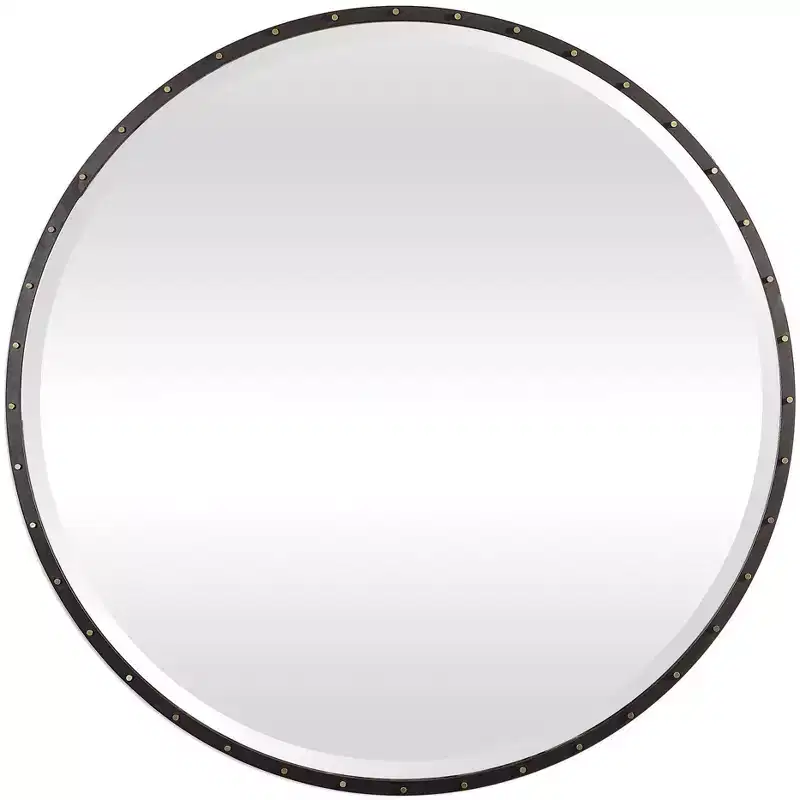 Uttermost Benedo Rustic Black 42 Round Oversized Mirror