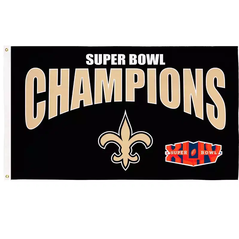 NFL New Orleans Saints Multi-Win Superbowl Champions 3x5 Flag for Outside with Grommets | Outdoor & Indoor | Heavy Duty Flag & Banner