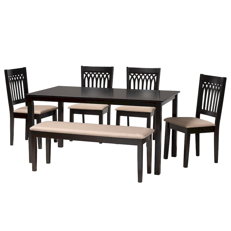 Genesis Modern styled Fabric and Wood Dining Set