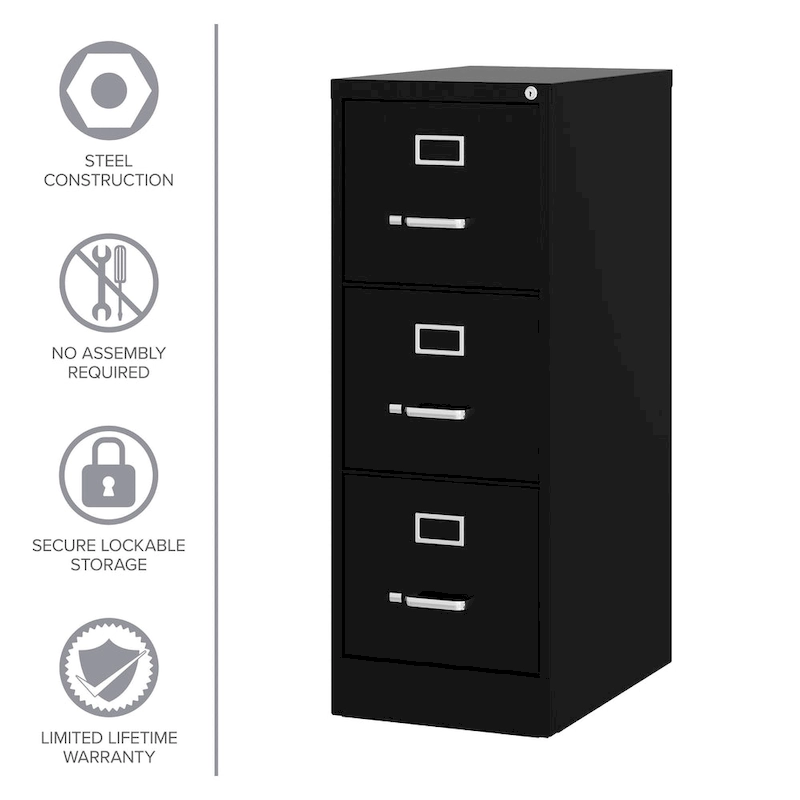 Hirsh 22-in Deep 3 Drawer, Letter Width, Vertical File Cabinet