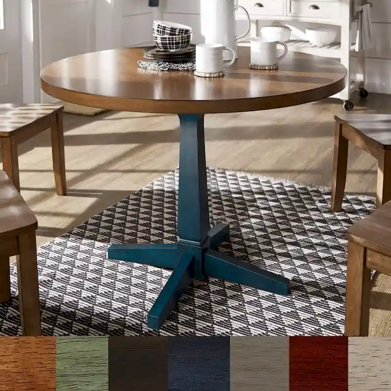 Eleanor Round Two-Tone Dining Table by