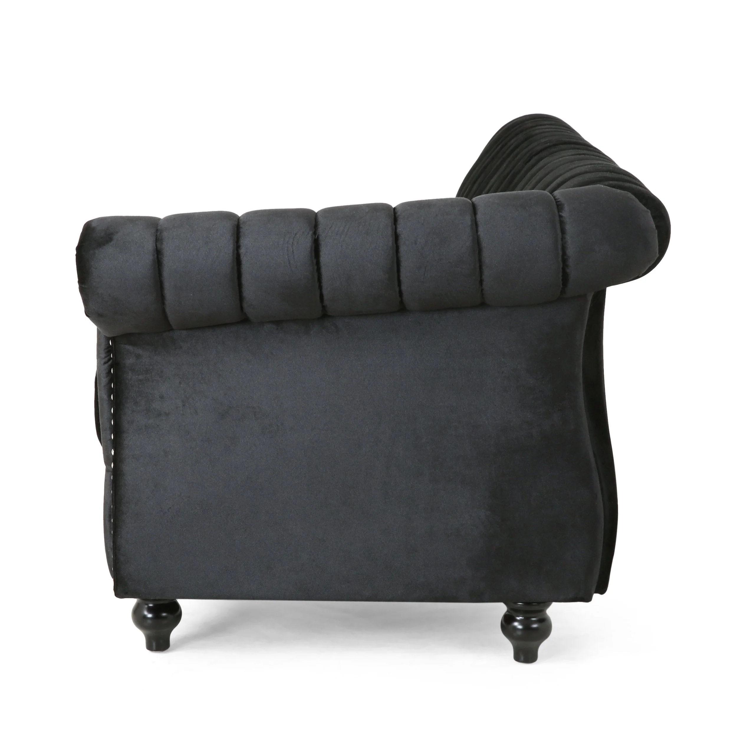 Modern Glam Velvet Channel Stitch Sectional Sofa Set - NH834413