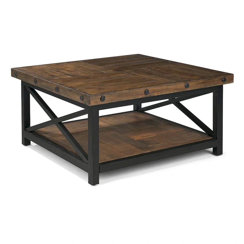 Brown Wood Square Coffee Table