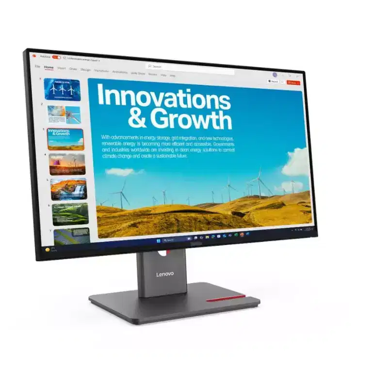 Lenovo ThinkVision P24QD-40 Monitor - Flat - 2560 x 1440 - 23.8Inch - 6Ms response time - 120 Hz refresh rate, Eclipse Black