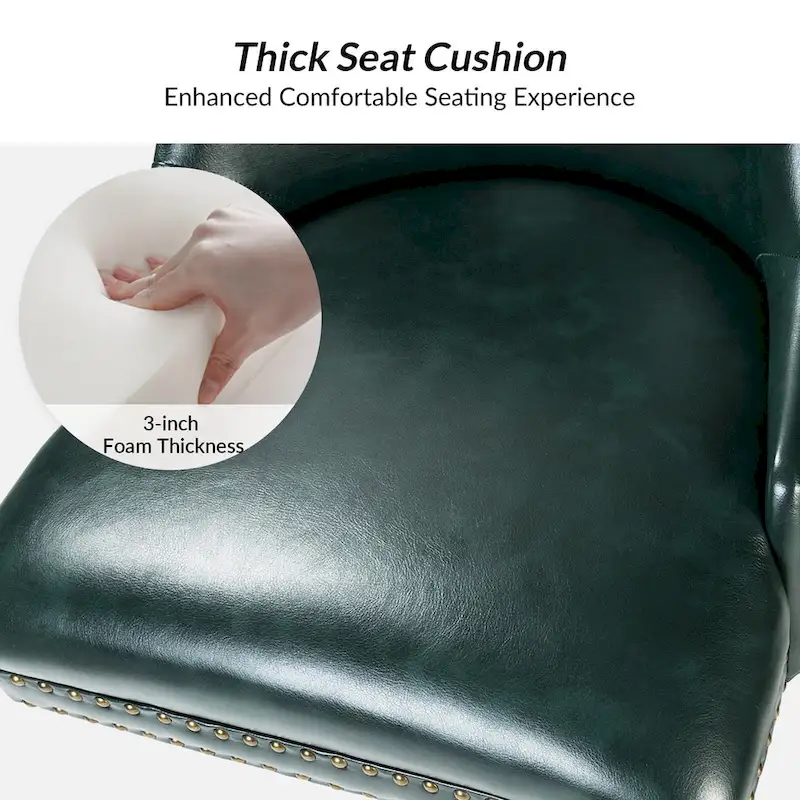 Faux Leather Task Chair with Arms and Nailhead Trim