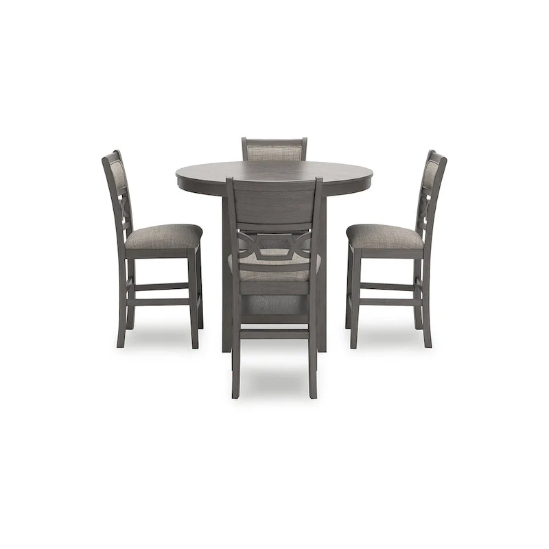 Signature Design by Ashley Langwest Counter Height Dining Table and 4 Barstools (Set of 5)
