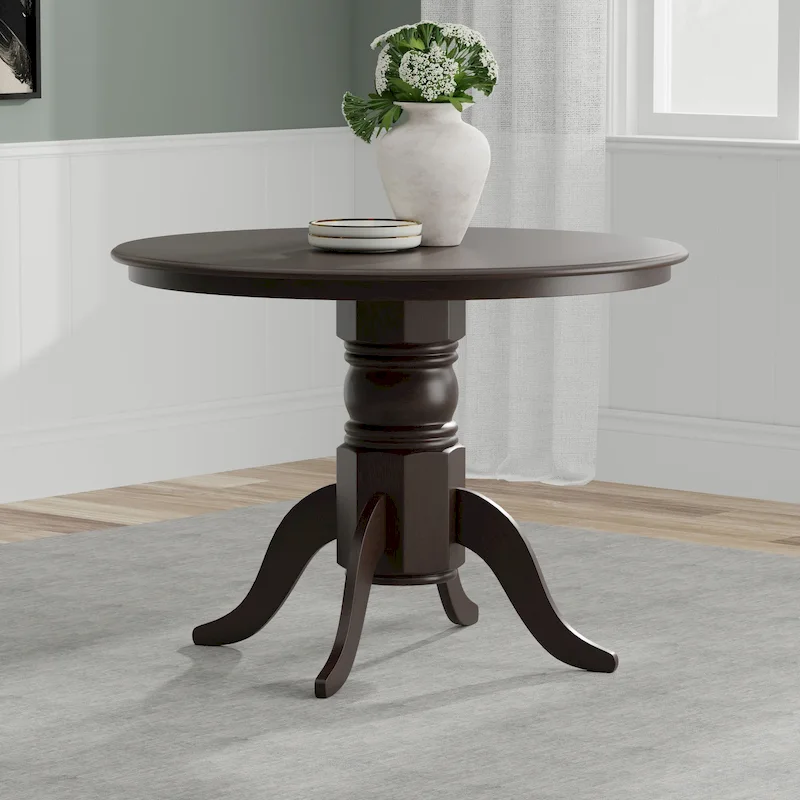 Natural Wood Round Pedestal Dining Table - 42