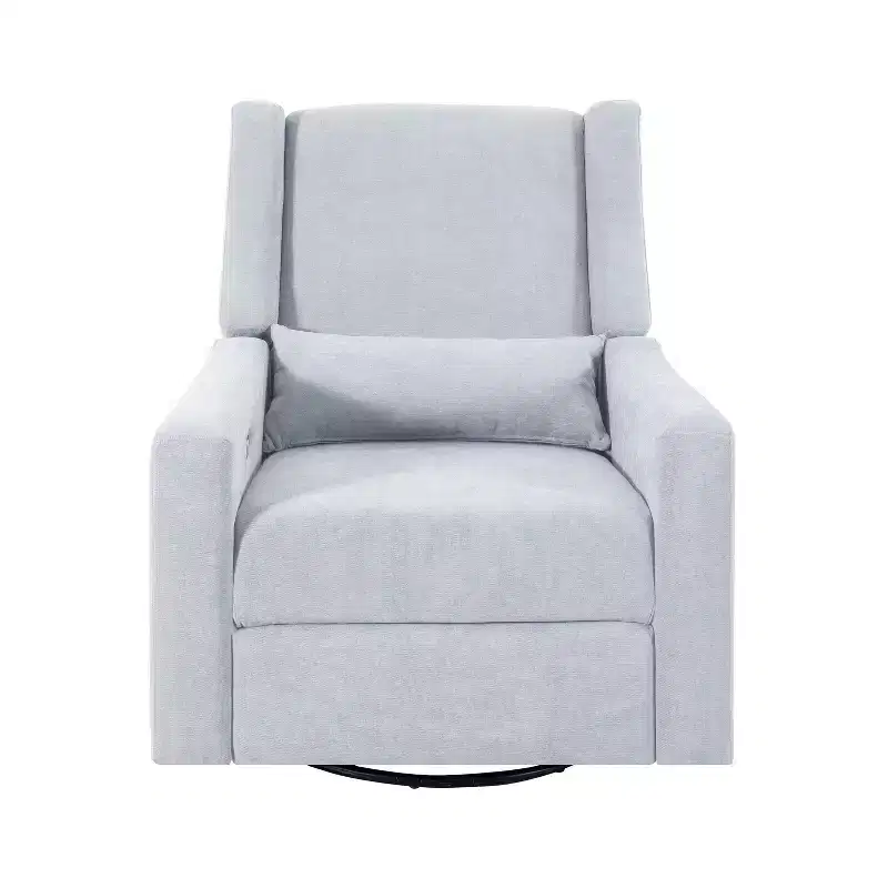 Luxury Power Motion Recliner with USB Charging, Swivel, and Lumbar Support for Nursery Comfort