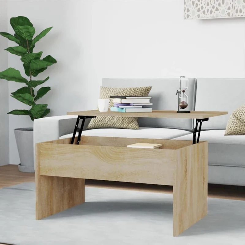 vidaXL Coffee Table Lift Top End Table Accent Side Sofa Table Engineered Wood - 31.5 x 19.9 x 16.3
