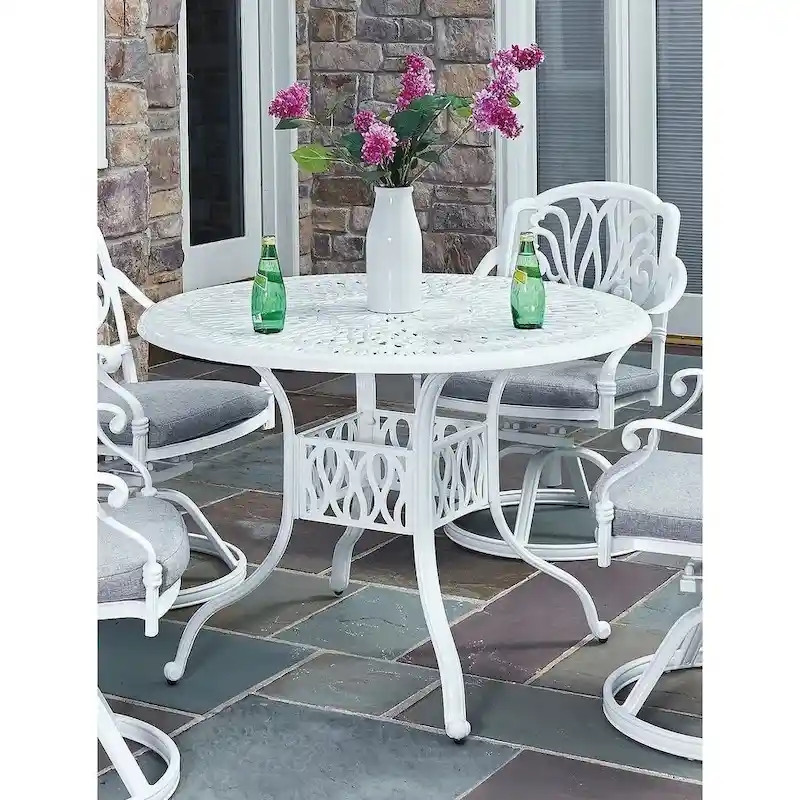 Capri Outdoor Cast Aluminum 42D Circular Dining Table by homestyles