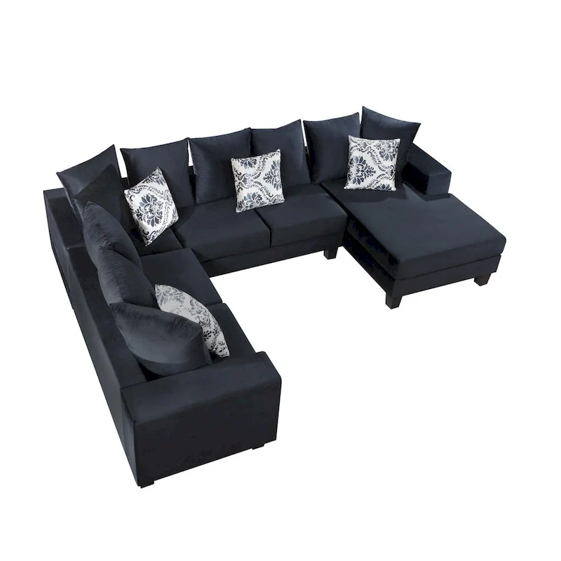 Merax Modern U Shape Sectional Sofa with Lots of Pillows Included