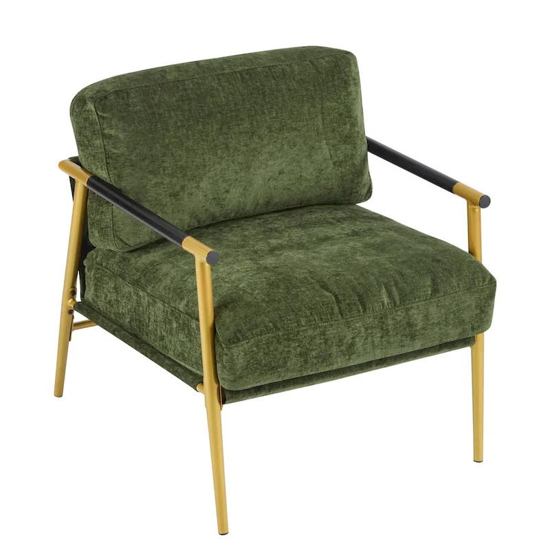 Varsts Modern Upholstered Accent Chair with Wood Frame, Emerald by Christopher Knight Home
