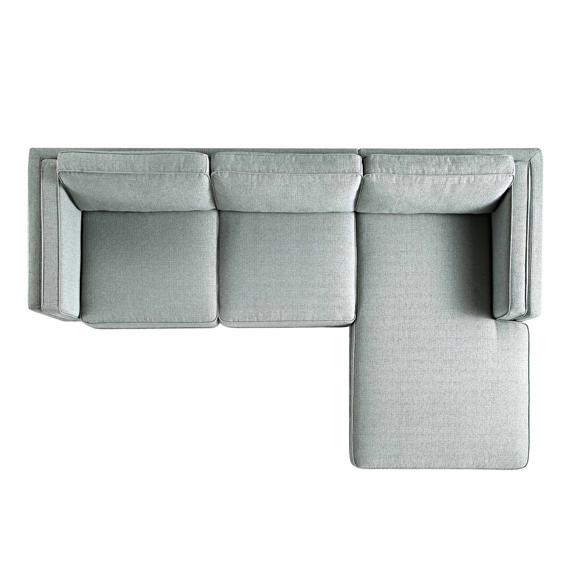 Sage Woven Fabric Sofa, Grande Chaise Sofa Right Hand Facing