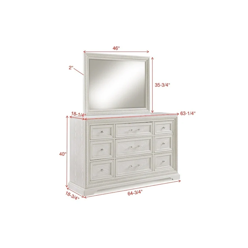 Oliver 5 Piece Cream Panel Bedroom Set