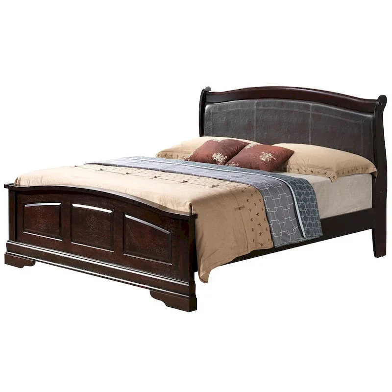 Louis Philippe Upholstered Wood King Panel Bed