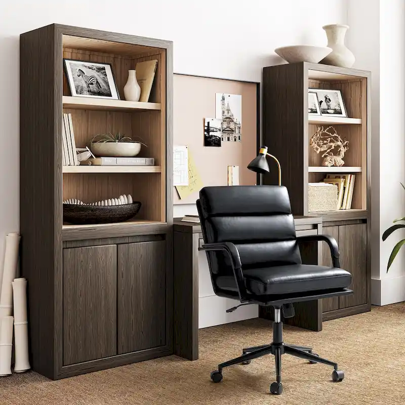 Joseph Modern Task Faux Leather Chair with Tilt Lock and Center Tilt by HULALA HOME