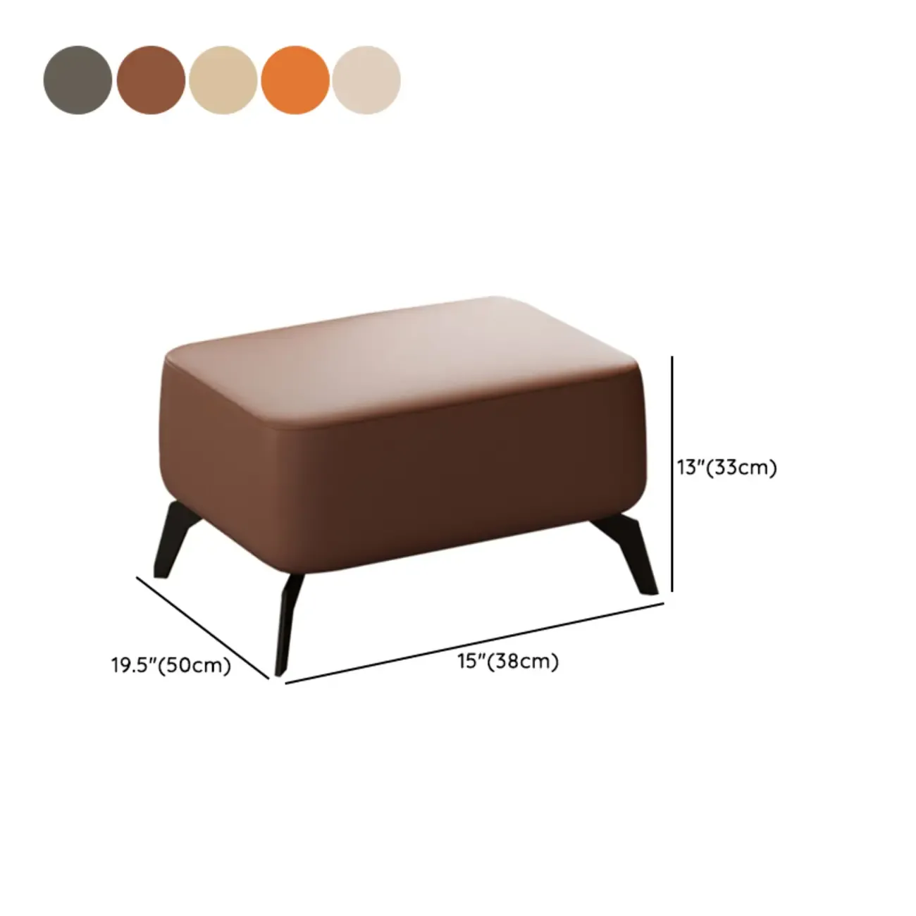 Modern Cat-Resistant Leather Accent Chair with Ottoman