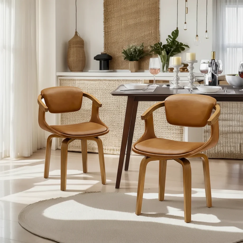 Art Leon Mid-century Modern Swivel Dining Chair (Set of 2)