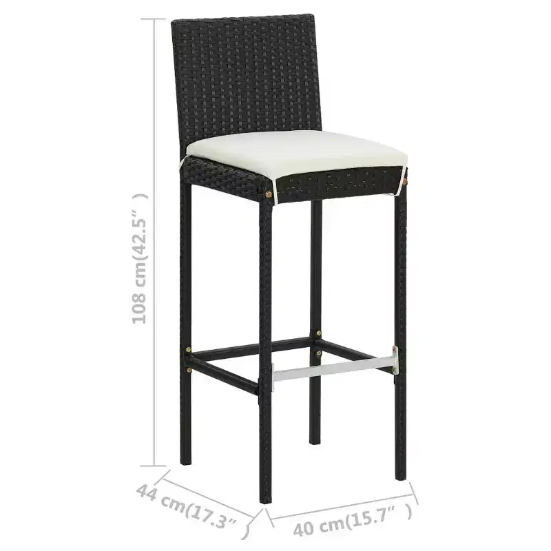 vidaXL Garden Bar Set Poly rattan Medium Removable Covers