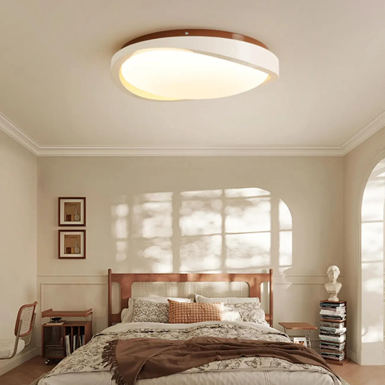 Modern White Round Dimmable Flush Mount LED Ceiling Light