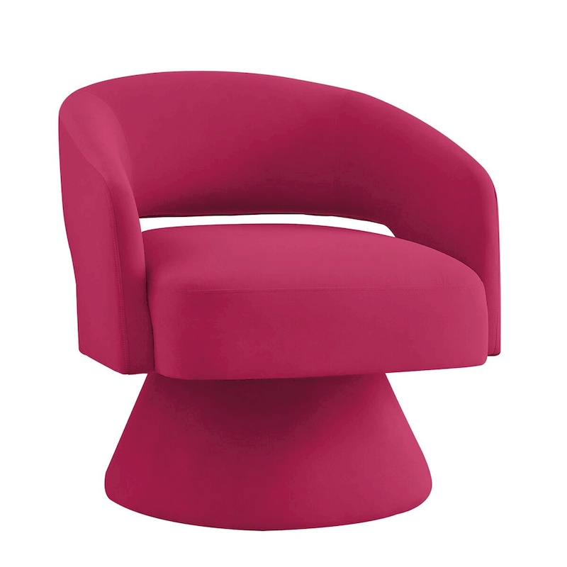Upholstered Velvet Swivel Accent Chairs with Open Backrest