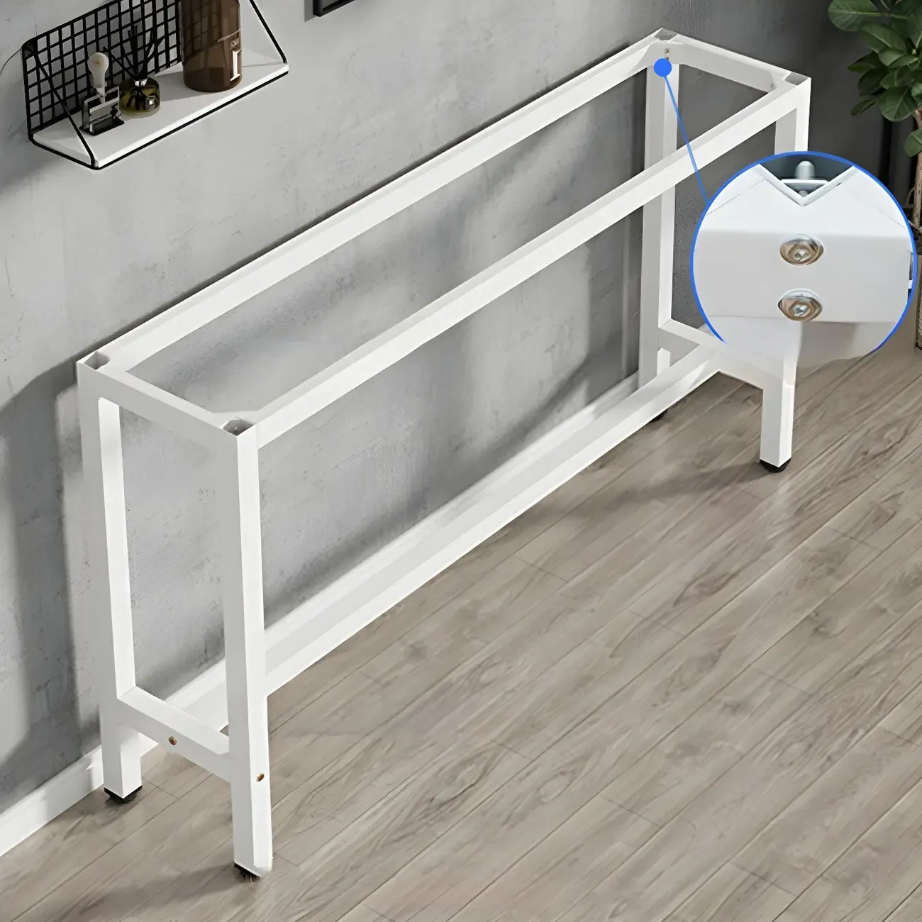 Modern White Wood Top Steel Base Bar Tables