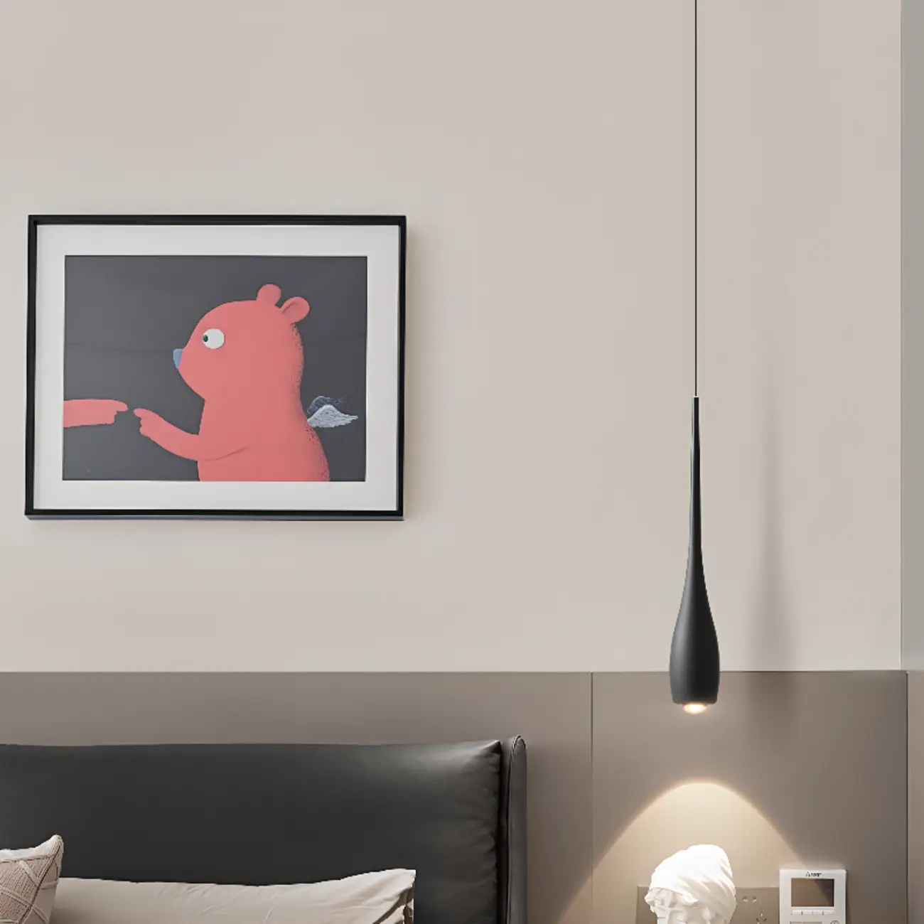 Modern Dimming Streamlined Metal Acrylic Pendant Light