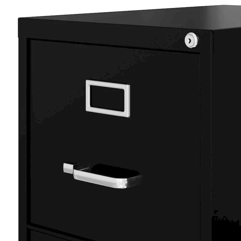 Vertical File Cabinet with Lock - Grey/Beige/Black, 3-Drawer
