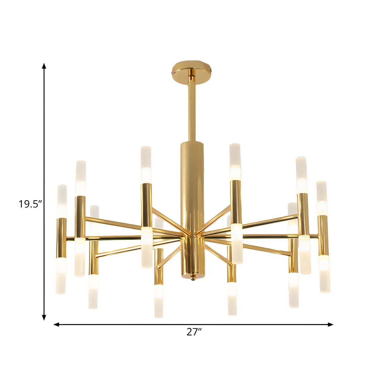 Elegant Tube-shaped Glass Shade Multi-light Chandelier