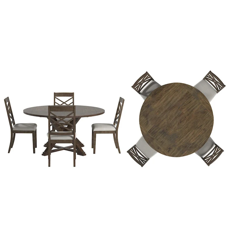Sylvestra Espresso Finish Dining Set