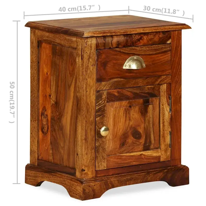 vidaXL Bedside Cabinet 2 pcs 15.8x11.8x19.7 Solid Sheesham Wood