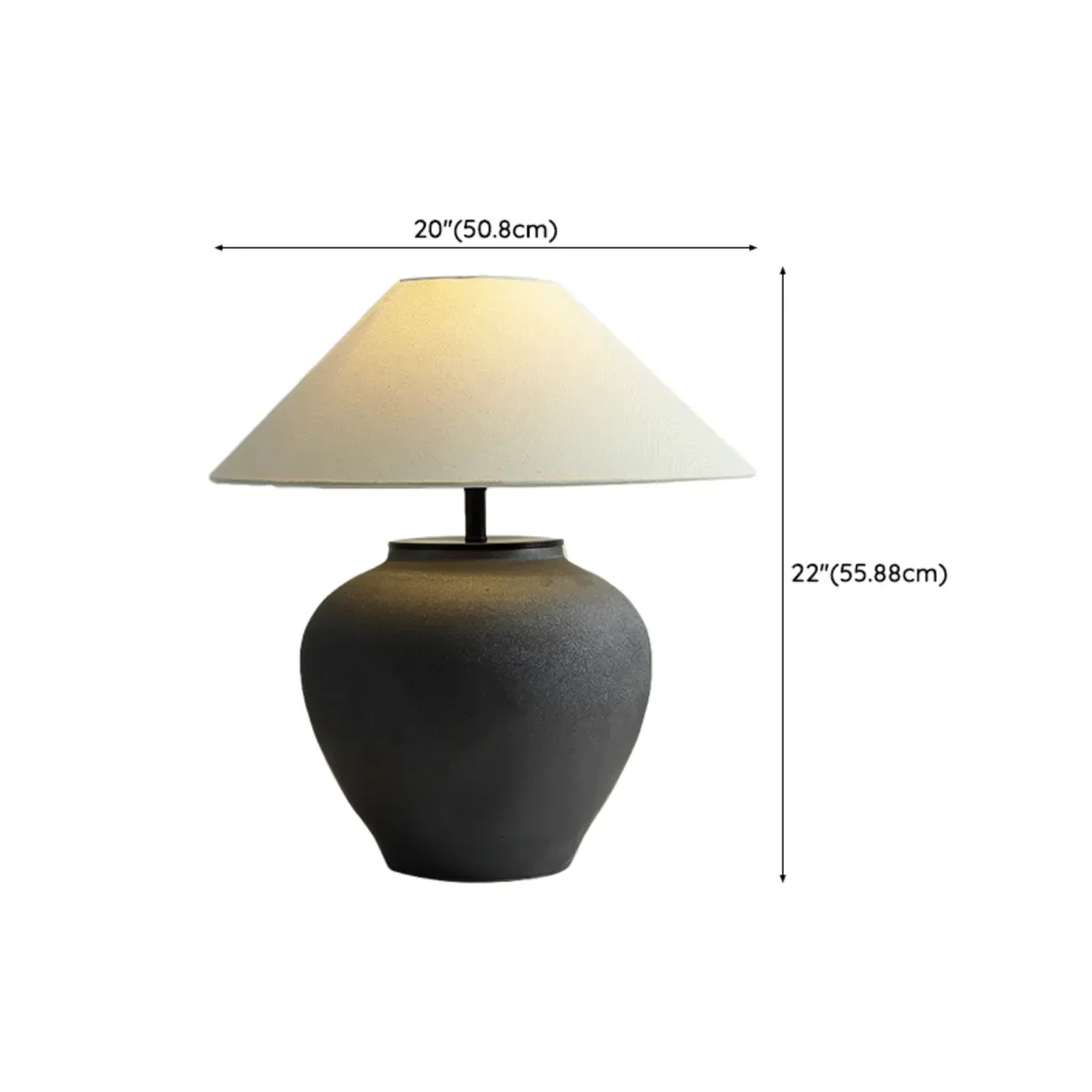 Modern Geometric Ceramic LED Desk Lamp with Fabric Shade