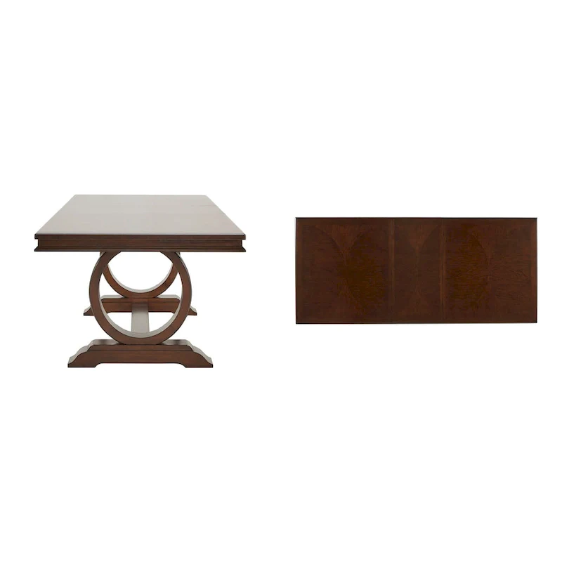 Tallinn Wood Extendable Trestle Base Dining Table - Cherry Brown