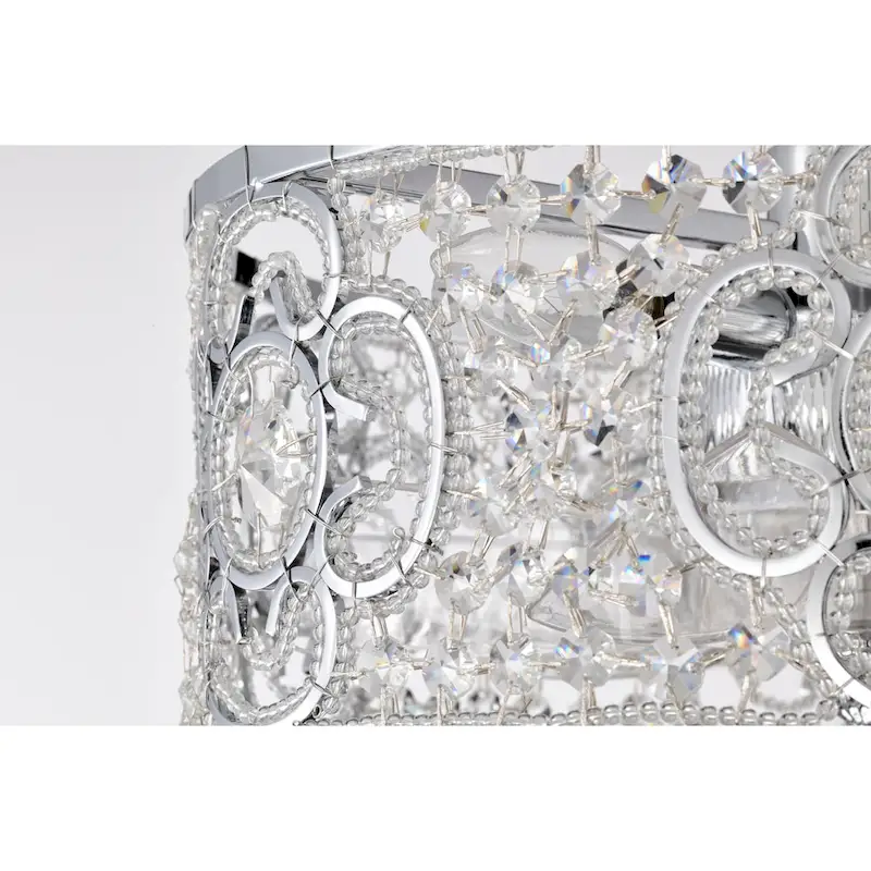 Ralph 15 Inch Chrome Polish Crystal Fandelier - N/A