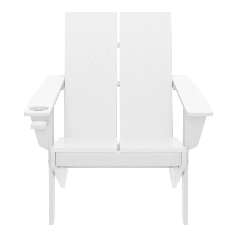 Polytrends Coastin Modern Poly Adirondack Chair (Set of 2), Black