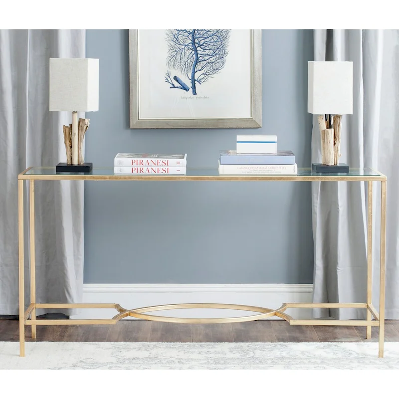 SAFAVIEH Colette Gold Console - 63 x 16 x 32 - 63Wx16Dx32H