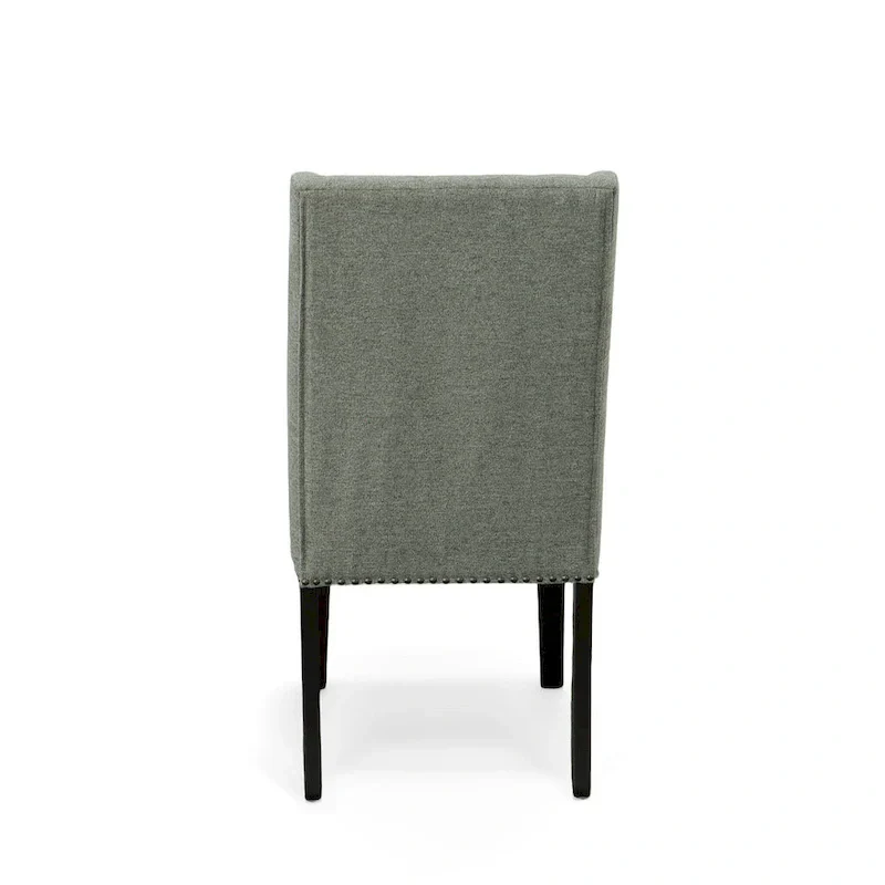 Beige Upholstered Wingback Dining Chairs - Set of 2