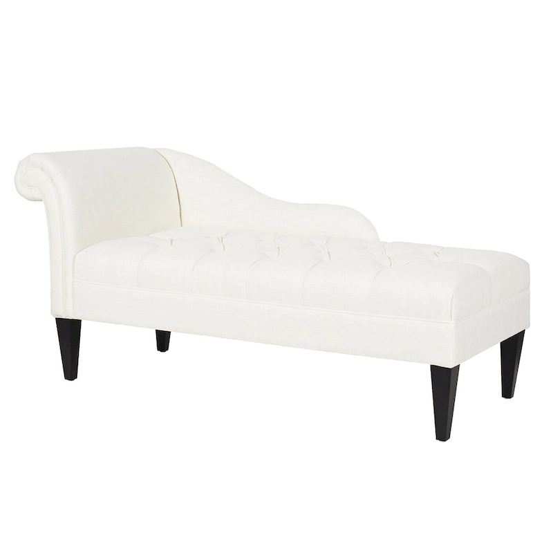 Harrison 64  Mid-Century Tufted Rolled-Arm Chaise Lounge
