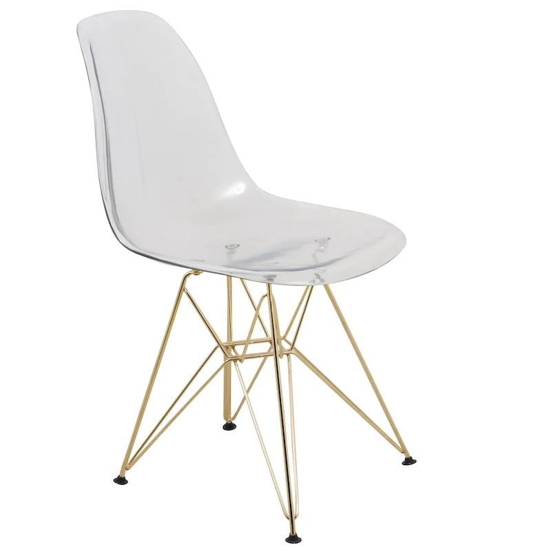 White/Gold Round Dining Table Set, 5-Piece, Seats 5
